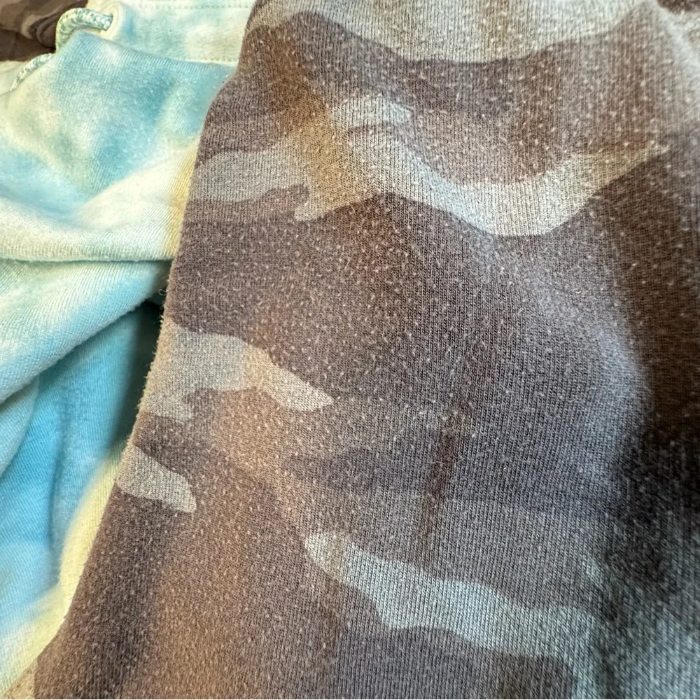 Athleta Girl Camo Printed Tie Dye Lot Of 3 Black Blue Top Joggers Size L 12
